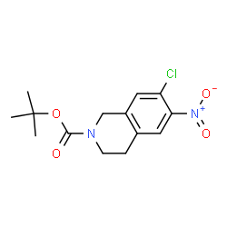 ChemSpider 2D Image | tert-butyl 7-chloro-6-nitro-1,2,3,4-tetrahydroisoquinoline-2-carboxylate | C14H17ClN2O4