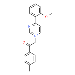 ChemSpider 2D Image | 4-(2-Methoxyphenyl)-1-[2-(4-methylphenyl)-2-oxoethyl]pyrimidin-1-ium | C20H19N2O2