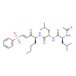 ChemSpider 2D Image | N-Acetyl-L-leucyl-N-[(1E,4S)-3-oxo-1-(phenylsulfonyl)-1-octen-4-yl]-L-leucinamide | C28H43N3O6S