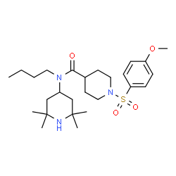 ChemSpider 2D Image | N-Butyl-1-[(4-methoxyphenyl)sulfonyl]-N-(2,2,6,6-tetramethyl-4-piperidinyl)-4-piperidinecarboxamide | C26H43N3O4S
