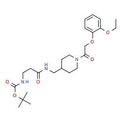 ChemSpider 2D Image | 2-Methyl-2-propanyl {3-[({1-[(2-ethoxyphenoxy)acetyl]-4-piperidinyl}methyl)amino]-3-oxopropyl}carbamate | C24H37N3O6
