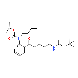 ChemSpider 2D Image | 2-Methyl-2-propanyl butyl{3-[5-({[(2-methyl-2-propanyl)oxy]carbonyl}amino)pentanoyl]-2-pyridinyl}carbamate | C24H39N3O5