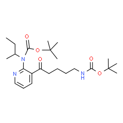 ChemSpider 2D Image | 2-Methyl-2-propanyl sec-butyl{3-[5-({[(2-methyl-2-propanyl)oxy]carbonyl}amino)pentanoyl]-2-pyridinyl}carbamate | C24H39N3O5
