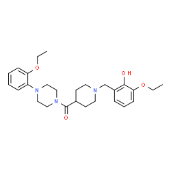 ChemSpider 2D Image | [1-(3-Ethoxy-2-hydroxybenzyl)-4-piperidinyl][4-(2-ethoxyphenyl)-1-piperazinyl]methanone | C27H37N3O4