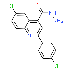 ChemSpider 2D Image | 6-Chloro-2-(4-chlorophenyl)-4-quinolinecarbohydrazide | C16H11Cl2N3O