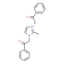 ChemSpider 2D Image | 2-Methyl-1,3-bis(2-oxo-2-phenylethyl)-1H-imidazol-3-ium | C20H19N2O2