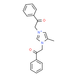ChemSpider 2D Image | 5-Methyl-1,3-bis(2-oxo-2-phenylethyl)-1H-imidazol-3-ium | C20H19N2O2