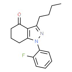 ChemSpider 2D Image | Indazol-4-one, 3-butyl-1-(2-fluorophenyl)-1,5,6,7-tetrahydro- | C17H19FN2O
