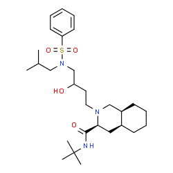 ChemSpider 2D Image | (3S,4aS,8aS)-2-{3-Hydroxy-4-[isobutyl(phenylsulfonyl)amino]butyl}-N-(2-methyl-2-propanyl)decahydro-3-isoquinolinecarboxamide | C28H47N3O4S