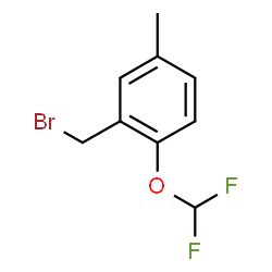 ChemSpider 2D Image | 2-(Bromomethyl)-1-(difluoromethoxy)-4-methylbenzene | C9H9BrF2O