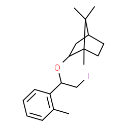 ChemSpider 2D Image | 2-[2-Iodo-1-(2-methylphenyl)ethoxy]-1,7,7-trimethylbicyclo[2.2.1]heptane | C19H27IO