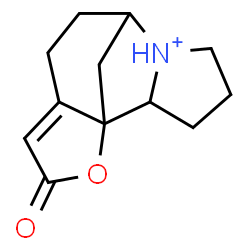ChemSpider 2D Image | 3-Oxo-2-oxa-9-azoniatetracyclo[6.5.1.0~1,5~.0~9,13~]tetradec-4-ene | C12H16NO2