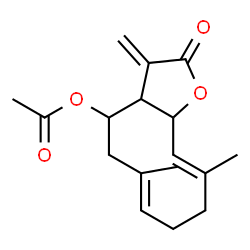 ChemSpider 2D Image | (6E,10E)-6,10-Dimethyl-3-methylene-2-oxo-2,3,3a,4,5,8,9,11a-octahydrocyclodeca[b]furan-4-yl acetate | C17H22O4