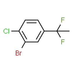 ChemSpider 2D Image | 2-Bromo-1-chloro-4-(1,1-difluoroethyl)benzene | C8H6BrClF2