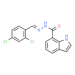 ChemSpider 2D Image | N'-[(E)-(2,4-Dichlorophenyl)methylene]-1H-indole-7-carbohydrazide | C16H11Cl2N3O