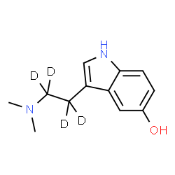 ChemSpider 2D Image | 3-[2-(Dimethylamino)(~2~H_4_)ethyl]-1H-indol-5-ol | C12H12D4N2O