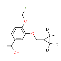ChemSpider 2D Image | 3-[(2,2,3,3-~2~H_4_)Cyclopropylmethoxy]-4-(difluoromethoxy)benzoic acid | C12H8D4F2O4