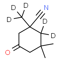 ChemSpider 2D Image | 3,3-Dimethyl-1-(~2~H_3_)methyl-5-oxo(2,2-~2~H_2_)cyclohexanecarbonitrile | C10H10D5NO