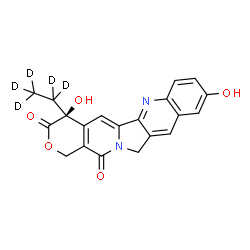 ChemSpider 2D Image | (4S)-4-(~2~H_5_)Ethyl-4,9-dihydroxy-1H-pyrano[3',4':6,7]indolizino[1,2-b]quinoline-3,14(4H,12H)-dione | C20H11D5N2O5