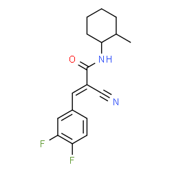 ChemSpider 2D Image | (2E)-2-Cyano-3-(3,4-difluorophenyl)-N-(2-methylcyclohexyl)acrylamide | C17H18F2N2O
