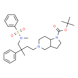 ChemSpider 2D Image | tert-butyl 5-{3-methyl-4-[methyl(phenylsulfonyl)amino]-3-phenylbutyl}octahydro-1H-pyrrolo[3,2-c]pyridine-1-carboxylate | C30H43N3O4S