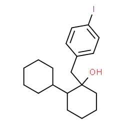 ChemSpider 2D Image | 2-(4-Iodobenzyl)-1,1'-bi(cyclohexyl)-2-ol | C19H27IO