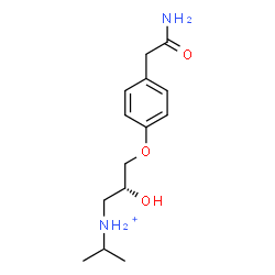 ChemSpider 2D Image | (2R)-3-[4-(2-Amino-2-oxoethyl)phenoxy]-2-hydroxy-N-isopropyl-1-propanaminium | C14H23N2O3