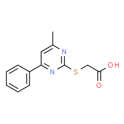 ChemSpider 2D Image | [(4-Methyl-6-phenyl-2-pyrimidinyl)sulfanyl]acetic acid | C13H12N2O2S