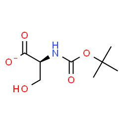 ChemSpider 2D Image | (2S)-3-Hydroxy-2-({[(2-methyl-2-propanyl)oxy]carbonyl}amino)propanoate | C8H14NO5