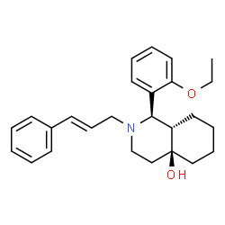 ChemSpider 2D Image | (1R,4aS,8aS)-1-(2-Ethoxyphenyl)-2-[(2E)-3-phenyl-2-propen-1-yl]octahydro-4a(2H)-isoquinolinol | C26H33NO2