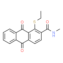 ChemSpider 2D Image | 1-(Ethylsulfanyl)-N-methyl-9,10-dioxo-9,10-dihydro-2-anthracenecarboxamide | C18H15NO3S