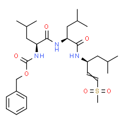 ChemSpider 2D Image | N-[(Benzyloxy)carbonyl]-L-leucyl-N-[(3S)-5-methyl-1-(methylsulfonyl)-1-hexen-3-yl]-L-leucinamide | C28H45N3O6S
