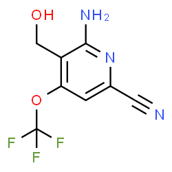 ChemSpider 2D Image | 6-Amino-5-(hydroxymethyl)-4-(trifluoromethoxy)-2-pyridinecarbonitrile | C8H6F3N3O2