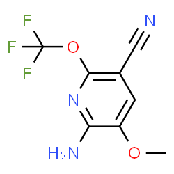 ChemSpider 2D Image | 6-Amino-5-methoxy-2-(trifluoromethoxy)nicotinonitrile | C8H6F3N3O2