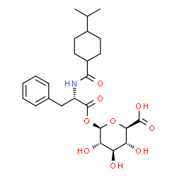 ChemSpider 2D Image | 1-O-{N-[(4-Isopropylcyclohexyl)carbonyl]-L-phenylalanyl}-beta-L-glucopyranuronic acid | C25H35NO9