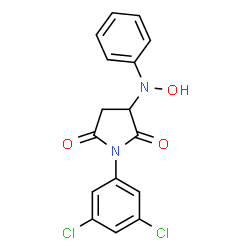 ChemSpider 2D Image | 1-(3,5-dichlorophenyl)-3-(N-hydroxyanilino)pyrrolidine-2,5-dione | C16H12Cl2N2O3
