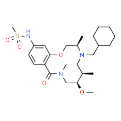 ChemSpider 2D Image | N-[(5R,6R,9R)-8-(cyclohexylmethyl)-5-methoxy-3,6,9-trimethyl-2-oxo-11-oxa-3,8-diazabicyclo[10.4.0]hexadeca-1(12),13,15-trien-14-yl]methanesulfonamide | C25H41N3O5S