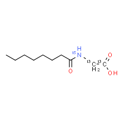ChemSpider 2D Image | N-Octanoyl(~13~C_2_,~15~N)glycine | C813C2H1915NO3