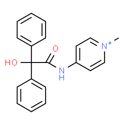 ChemSpider 2D Image | 4-{[Hydroxy(diphenyl)acetyl]amino}-1-methylpyridinium | C20H19N2O2