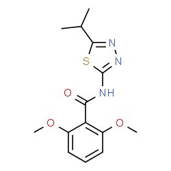 ChemSpider 2D Image | N-(5-Isopropyl-1,3,4-thiadiazol-2-yl)-2,6-dimethoxybenzamide | C14H17N3O3S