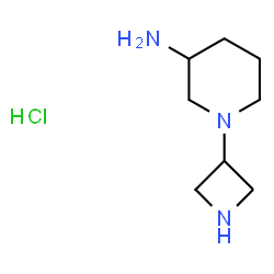 ChemSpider 2D Image | 1-(3-Azetidinyl)-3-piperidinamine hydrochloride (1:1) | C8H18ClN3