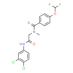 ChemSpider 2D Image | N-{2-[(3,4-Dichlorophenyl)amino]-2-oxoethyl}-4-(difluoromethoxy)-N-methylbenzamide | C17H14Cl2F2N2O3