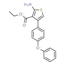 ChemSpider 2D Image | Ethyl 2-amino-4-(4-phenoxyphenyl)-3-thiophenecarboxylate | C19H17NO3S