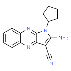 ChemSpider 2D Image | 2-Amino-1-cyclopentyl-1H-pyrrolo[2,3-b]quinoxaline-3-carbonitrile | C16H15N5