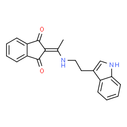 ChemSpider 2D Image | 2-(((2-Indol-3-ylethyl)amino)ethylidene)indane-1,3-dione | C21H18N2O2