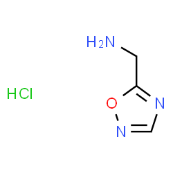 ChemSpider 2D Image | 1-(1,2,4-Oxadiazol-5-yl)methanamine hydrochloride (1:1) | C3H6ClN3O