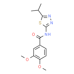 ChemSpider 2D Image | N-(5-Isopropyl-1,3,4-thiadiazol-2-yl)-3,4-dimethoxybenzamide | C14H17N3O3S