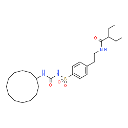 ChemSpider 2D Image | N-(2-{4-[(Cyclododecylcarbamoyl)sulfamoyl]phenyl}ethyl)-2-ethylbutanamide | C27H45N3O4S