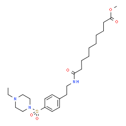 ChemSpider 2D Image | Methyl 10-[(2-{4-[(4-ethyl-1-piperazinyl)sulfonyl]phenyl}ethyl)amino]-10-oxodecanoate | C25H41N3O5S