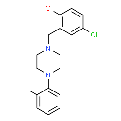 ChemSpider 2D Image | 4-Chloro-2-{[4-(2-fluorophenyl)-1-piperazinyl]methyl}phenol | C17H18ClFN2O